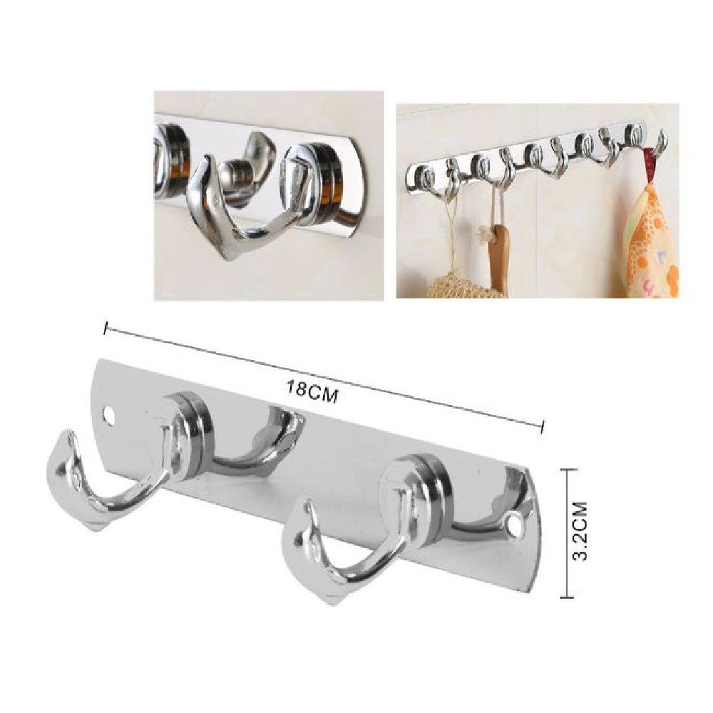 Trade Shop - Appendino Porta Asciugamani A 2 Ganci Forma Delfino Parete Bagno 18x3.2cm 56614 -