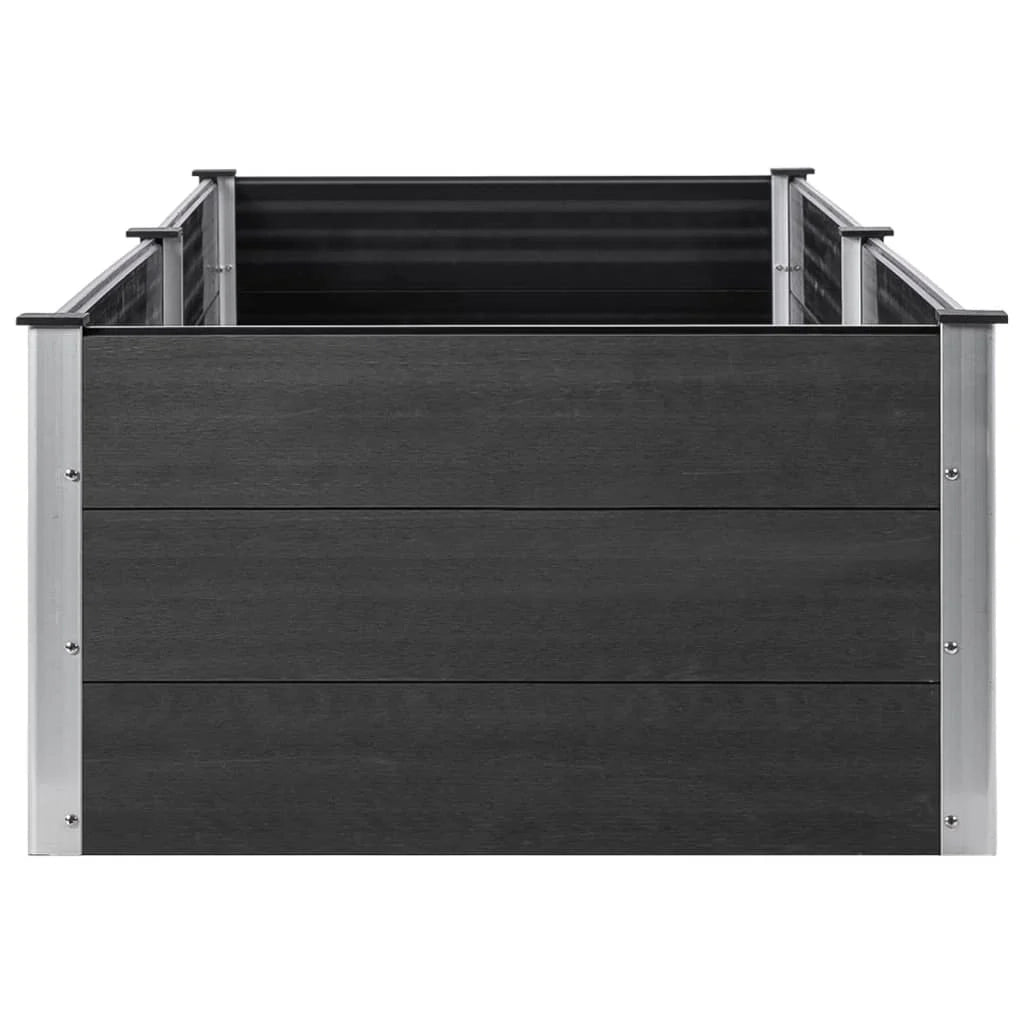 Fioriera rialzata per piante fiori patio giardino 200 x 100 x 54 cm WPC grigio 02_0039392
