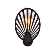 Applique Contemporanea 1 Luce Lira In Acciaio Nero E Oro