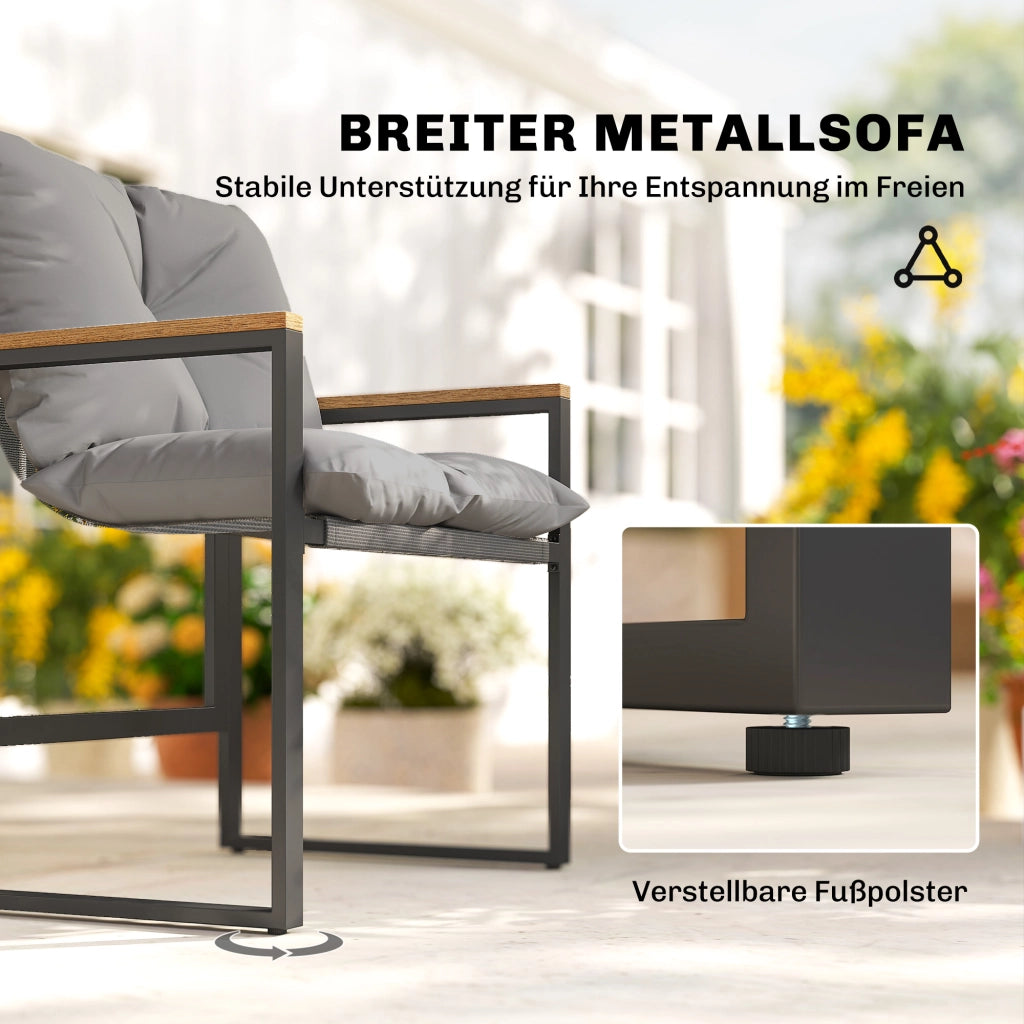 Set Bistrot 2 Posti ¨C zephmum ¨C Grigio, Polipropilene, Metallo