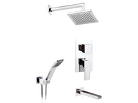 Set doccia con soffione, bocca incasso e miscelatore - serie qubika cascata