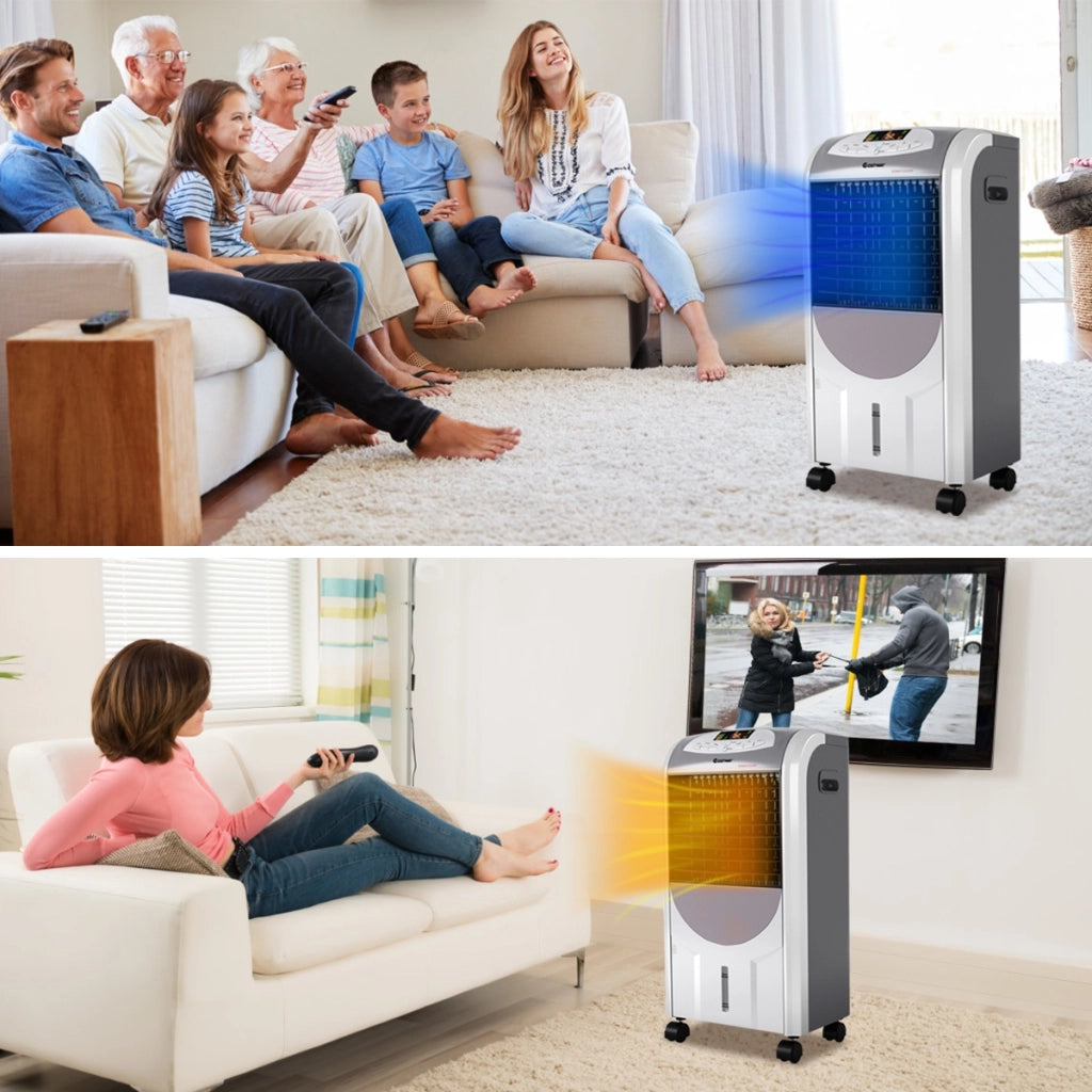 Ventilatore ad aria calda e fredda, Ventilatore portatile con scompartimento di cristalli di ghiaccio