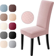 Hoezen per Sedile Elastici, Protezione per Sedili Modelli, Coperture per Sedili Rimovibili e Lavabili, Coperture per Sedili con Tessuto Jacquard, Coprimaterassi per Sedili per Cucina/Hotel (6 pezzi, Rosso)