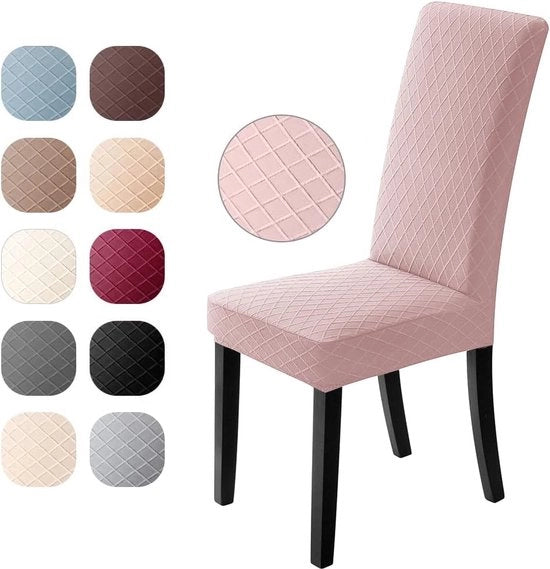 Hoezen per Sedile Elastici, Protezione per Sedili Modelli, Coperture per Sedili Rimovibili e Lavabili, Coperture per Sedili con Tessuto Jacquard, Coprimaterassi per Sedili per Cucina/Hotel (6 pezzi, Rosso)