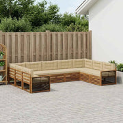 Set di divani da esterno 9 pz Naturale e Beige 3383836