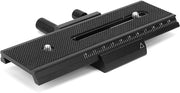 Slittino per Fotocamera 2 vie - Rail di Focalizzazione Macro - Viti di Montaggio 1/4" - Dimensioni 16x9,2x2 cm - Peso 246 g - Facile da Utilizzare - Rail di Focalizzazione