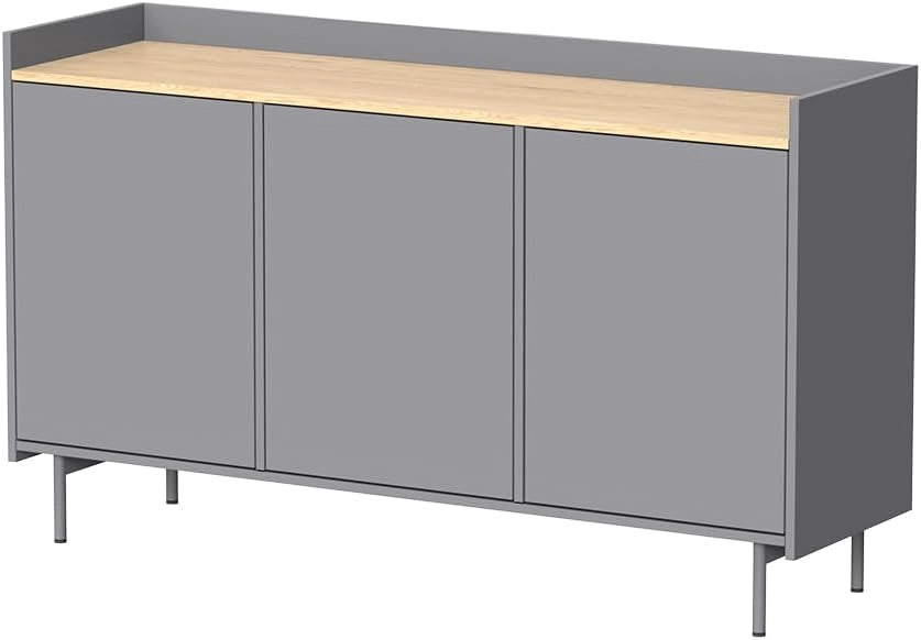 Credenza Velina, Crema, 140 x 82 cm con 6 scomparti, adatto per riporre abiti e oggetti per la casa