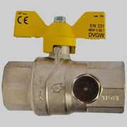 VALVOLA SFERA GAS F/F CON DUE PRESE PRESSIONE FARFALLA ALLUMINIO  1     F.I.V.