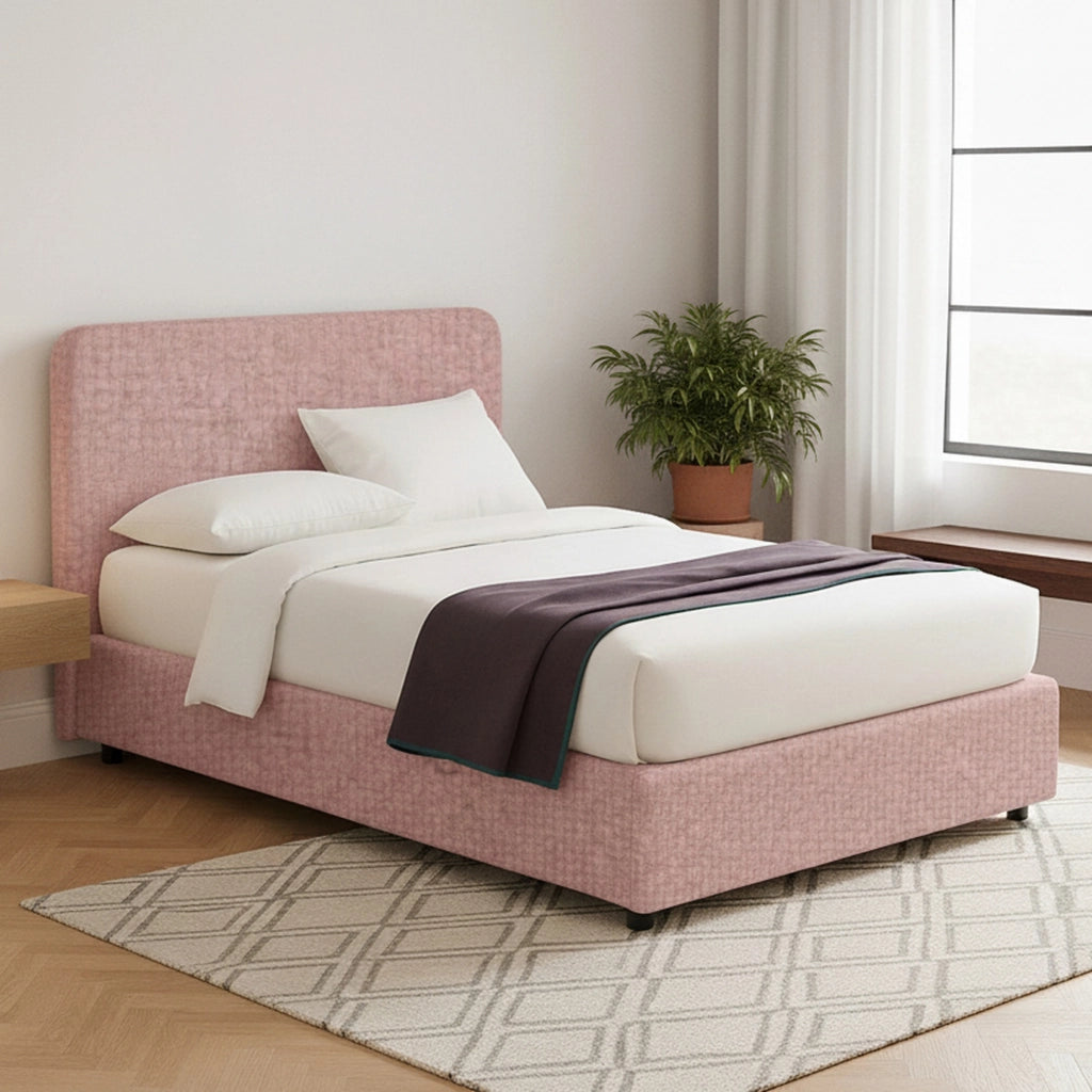 Wigan, Letto Matrimoniale Sfoderabile Made in Italy, Rosa