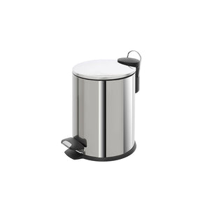 Pattumiera a Pedale in Acciaio Tonda Bagno Cucina 3 Lt Feridras Colore: Cromo