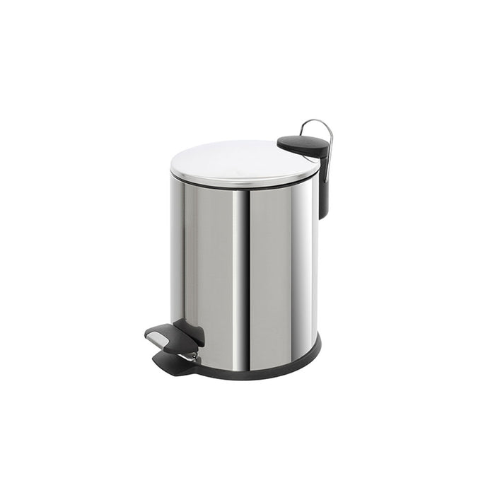 Pattumiera a Pedale in Acciaio Tonda Bagno Cucina 3 Lt Feridras Colore: Cromo