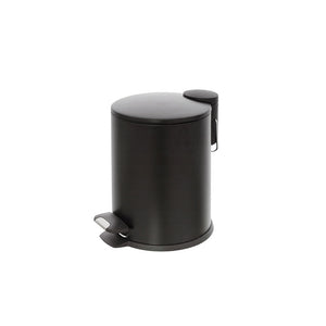 Pattumiera a Pedale in Acciaio Tonda Bagno Cucina 3 Lt Feridras Colore: Nero