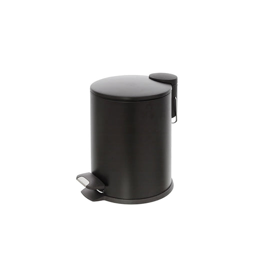 Pattumiera a Pedale in Acciaio Tonda Bagno Cucina 3 Lt Feridras Colore: Nero