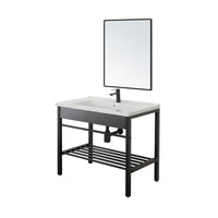 Composizione Bagno in Metallo con Lavabo e Specchio Feridras