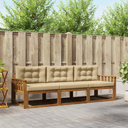 Set di divani da esterno con cuscino 3 pcs Naturale e Beige