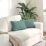 Cuscini da Divano 2 pz-Set di 2 Cuscini per Sofa Verde Mare 50 x 30 cm Tessuto in Cords
