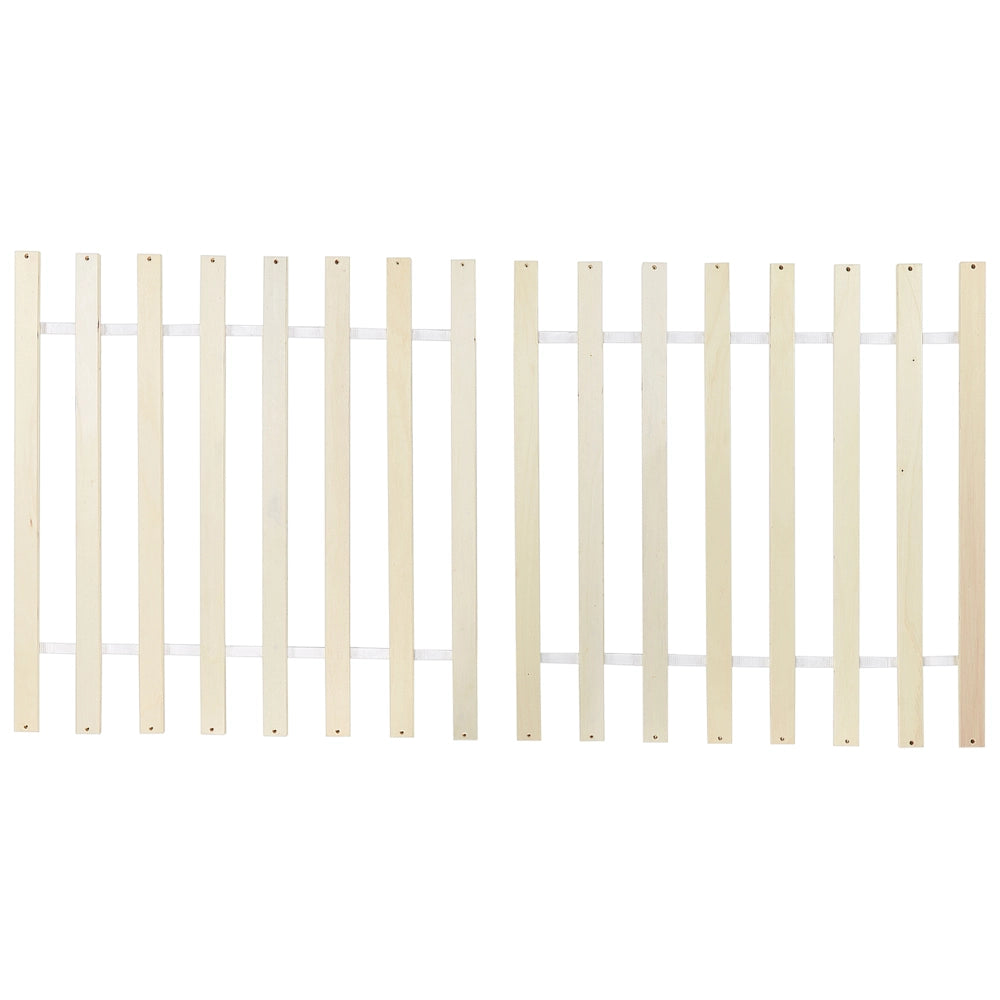 Letto singolo in legno di Pino chiaro con Rete a Doghe 80 x 200 cm Testiera a doghe minimalista