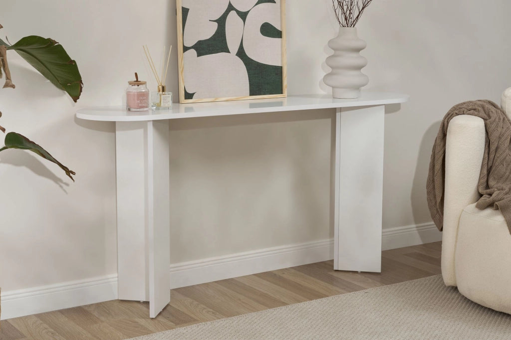 Consolle in legno "Sira" - 150 x 35 x 75 cm - Bianco
