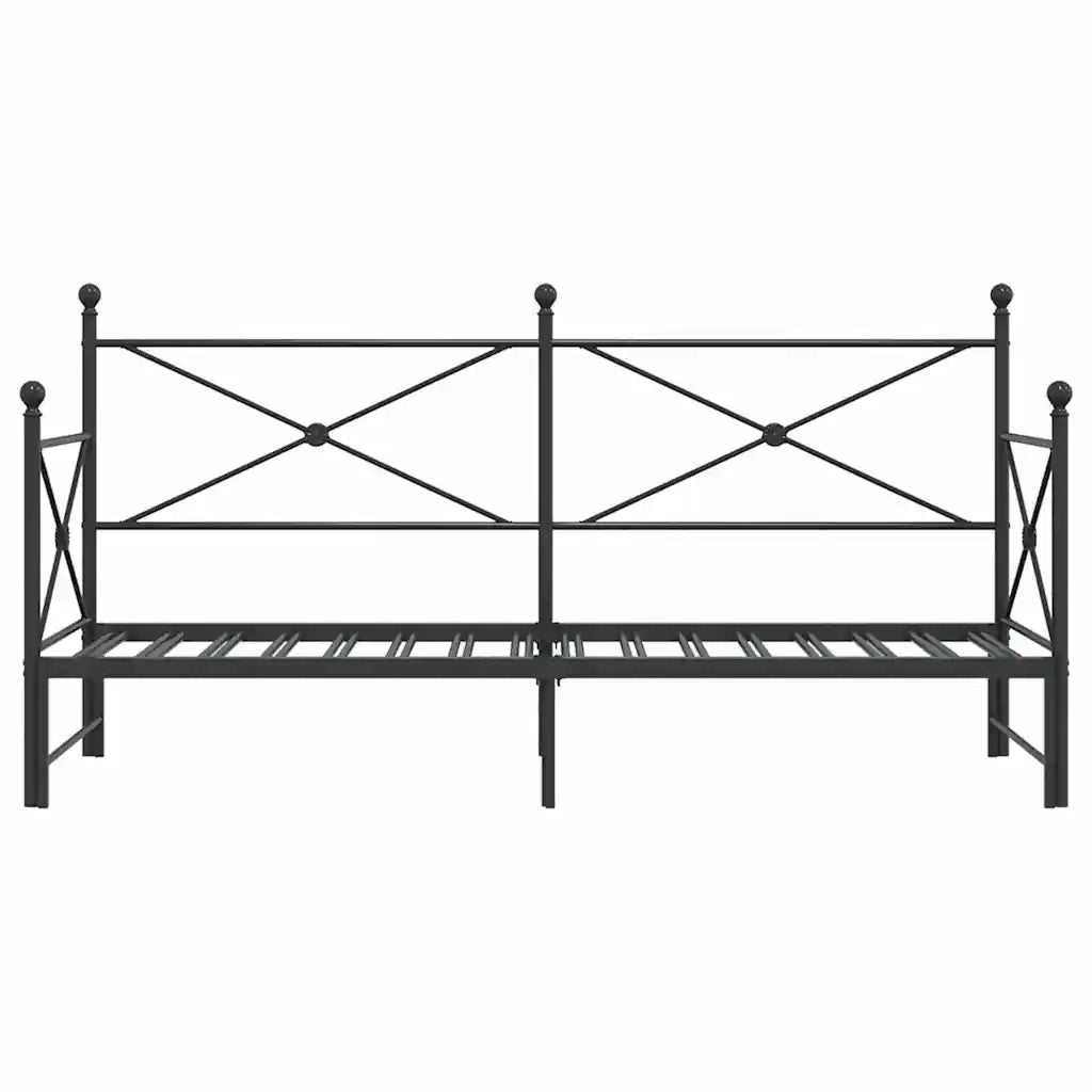 Divano Letto Estraibile senza Materasso Nero 75x190 cm Acciaio 4104672