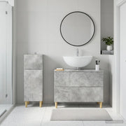 Set di Armadi da Bagno da 2 Pezzi ARNHEM Grigio Cemento 3417687