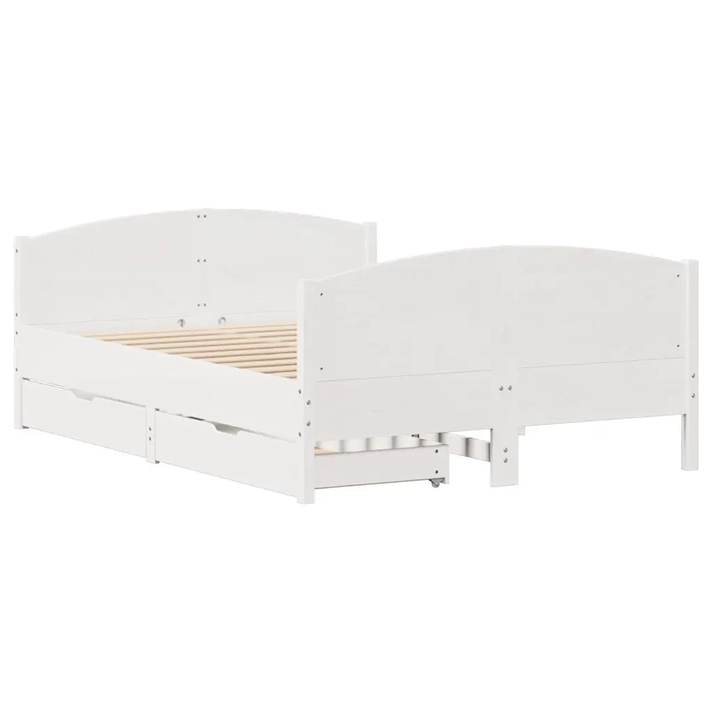 vidaXL Letto senza Materasso Bianco 120x190 cm Legno Massello di Pino