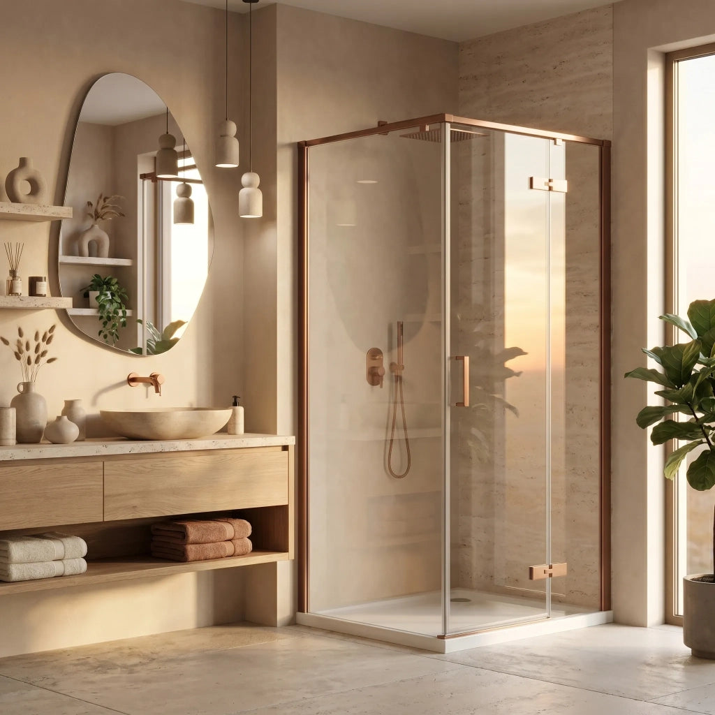 Cabina Doccia Rea Bruno 90x90 Brush Copper