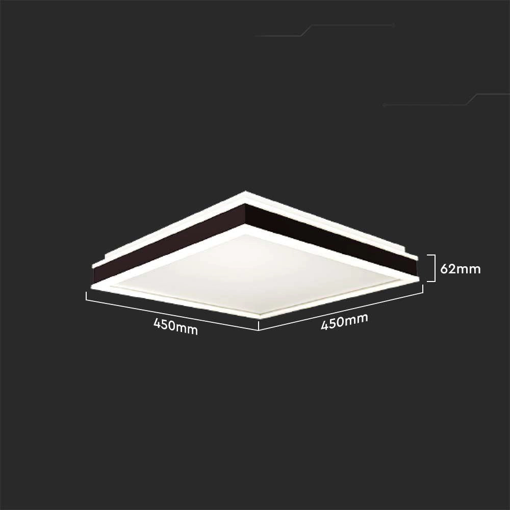 Plafoniera LED V-TAC 24W 4000K 2450lm 45cm nera quadrata
