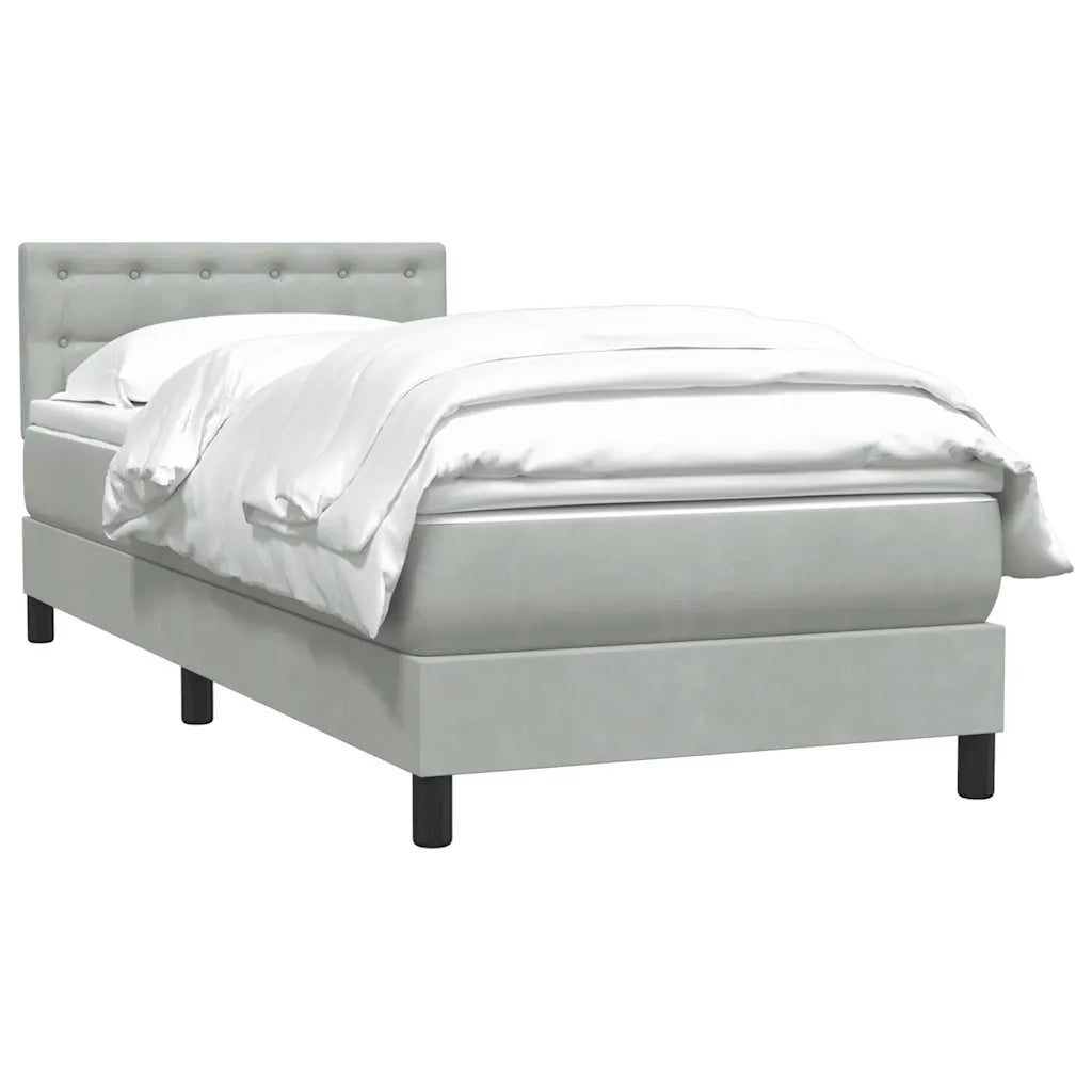 Giroletto a Molle con Materasso Grigio Chiaro 80x220 cm Velluto 3316617