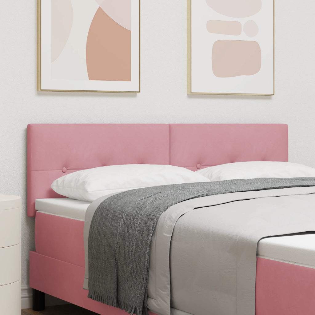 Testata LED  con bottoni trapuntati Rosa 80 cm in velluto