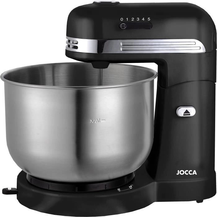 Robot da cucina JOCCA - Ciotola in acciaio inossidabile da 3,5 l - 5 velocità - Nero e grigio