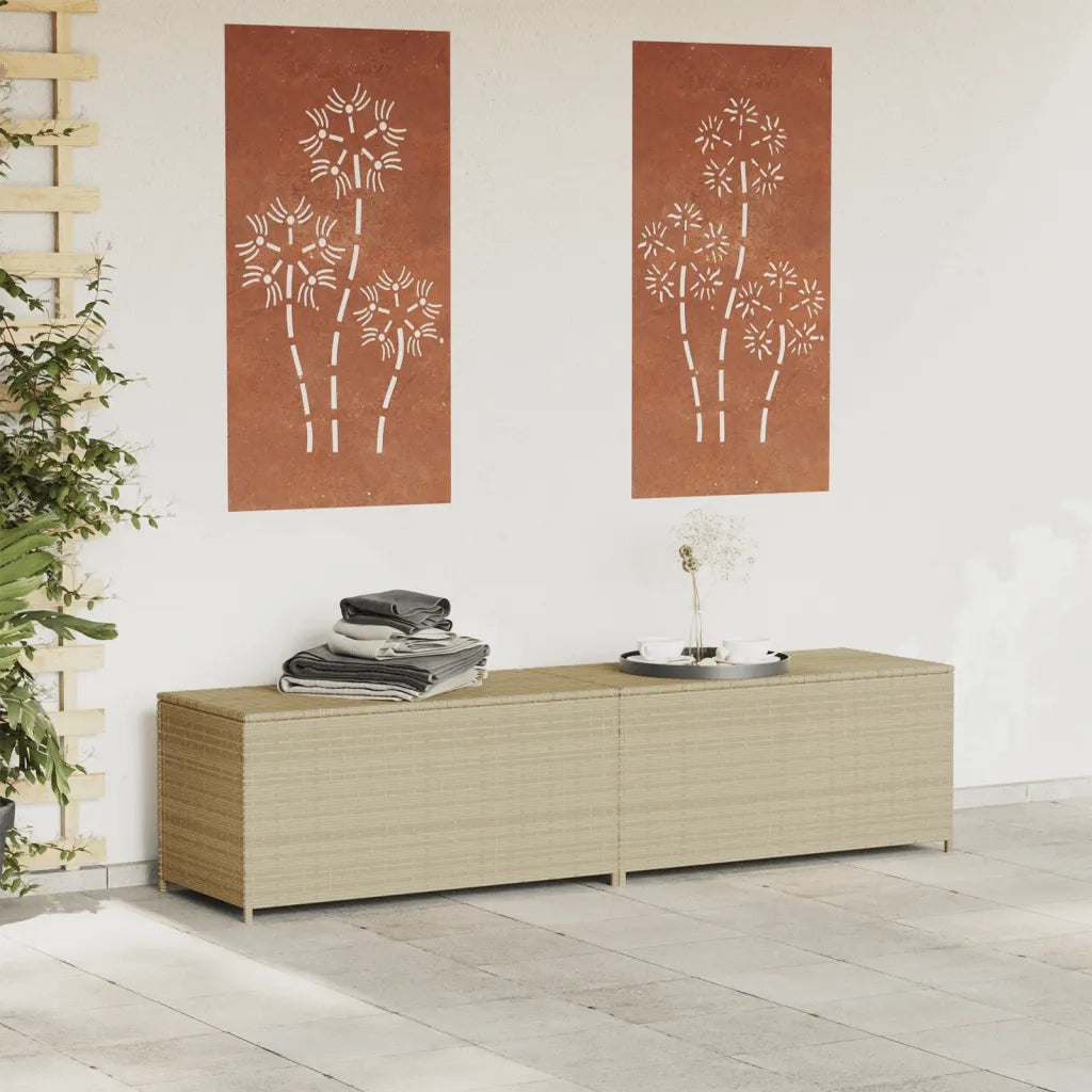 Contenitore da Giardino Beige Misto 469L in Polyrattan 365331