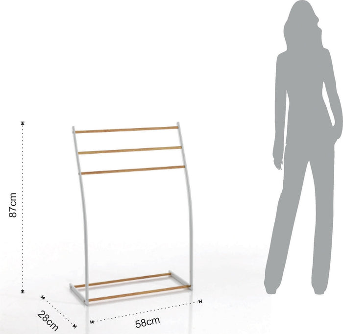 Porta asciugamani LACOMB in metallo nero opaco da terra