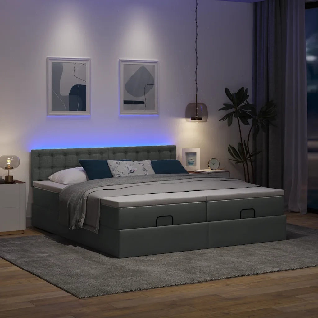 Struttura Letto Pouf con Materassi 160x200 cm in Tessuto 3312879