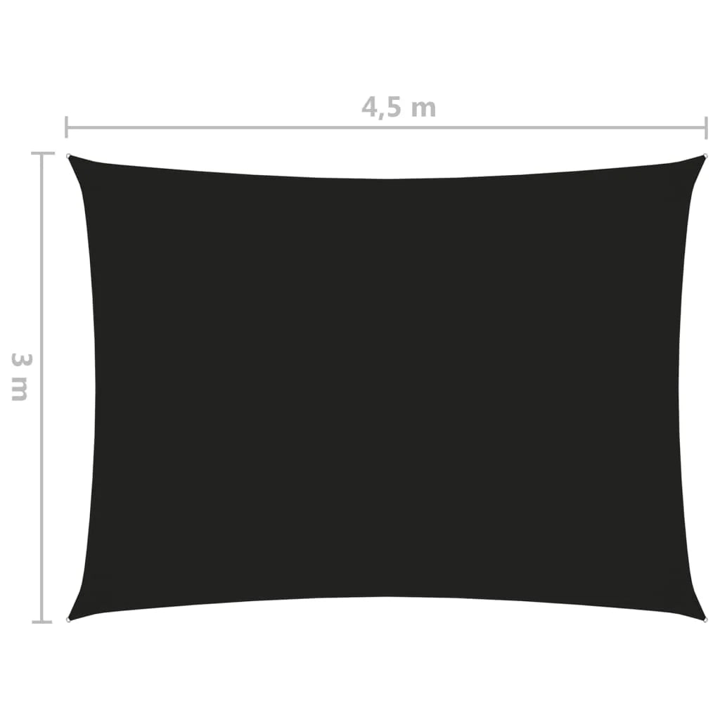 Vela ombreggiante/ombrellone rettangolare in tessuto Oxford 3 x 4,5 m nero 02_0009674