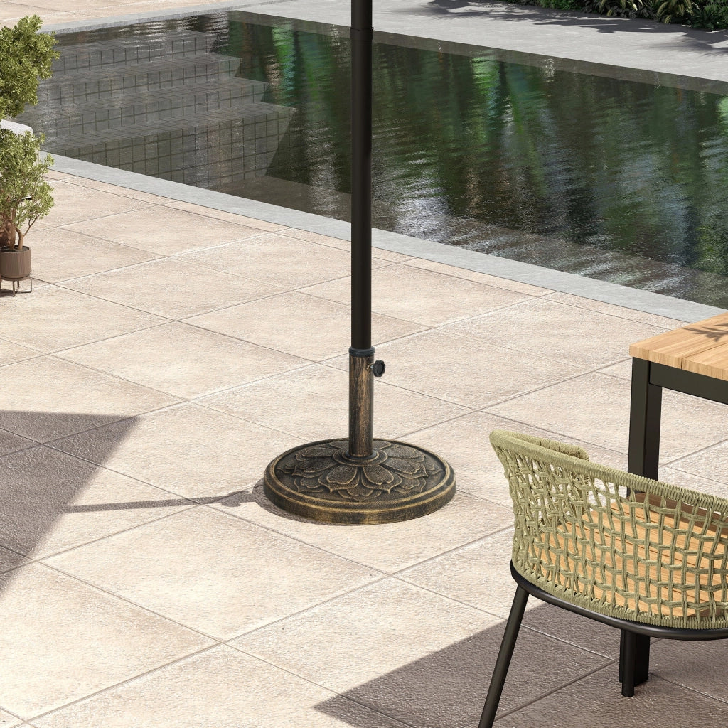Base per Ombrellone Ø46x33 cm da 12 kg in Resina Metallo e Cemento Bronzo