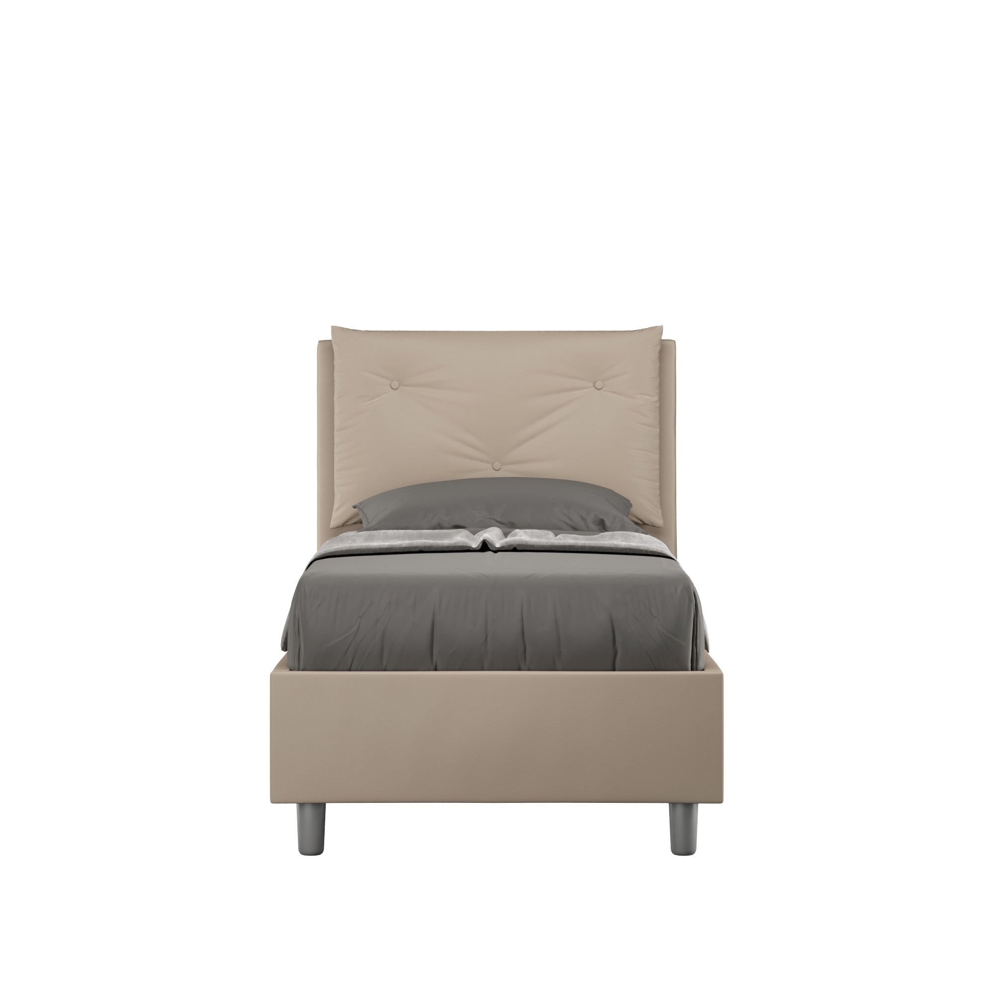 Letto Singolo 80x190 cm con Rete e Contenitore Appia Tortora