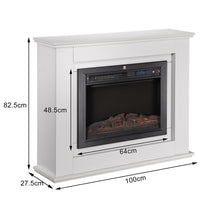 Camino Elettrico Oslo a Parete Stufa Bianca 2000 W Corrente Caminetto Led a Muro
