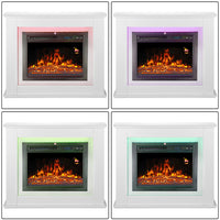 Camino Elettrico Oslo a Parete Stufa Bianca 2000 W Corrente Caminetto Led a Muro