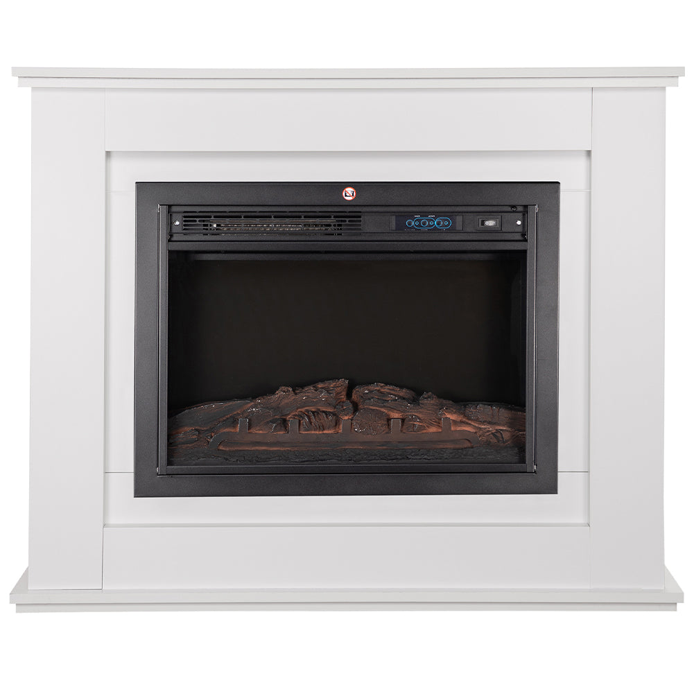 Camino Elettrico Oslo a Parete Stufa Bianca 2000 W Corrente Caminetto Led a Muro