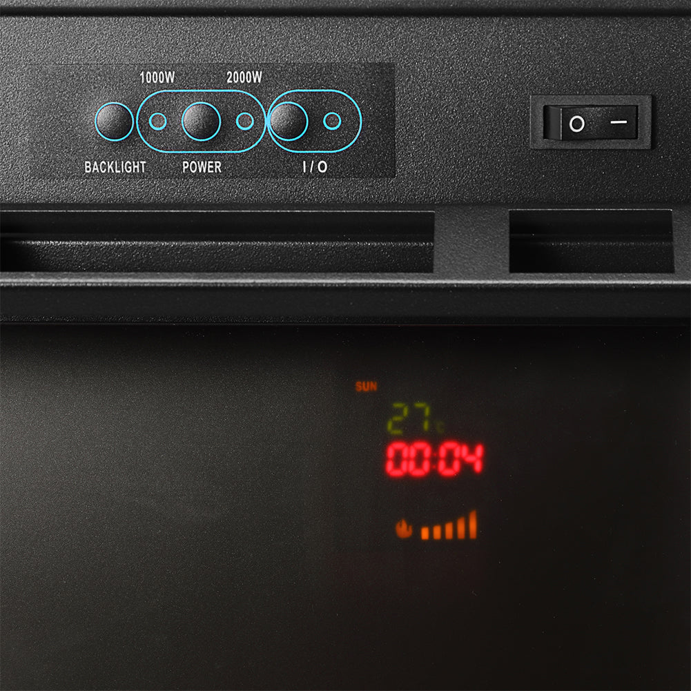 Camino Elettrico Oslo a Parete Stufa Bianca 2000 W Corrente Caminetto Led a Muro