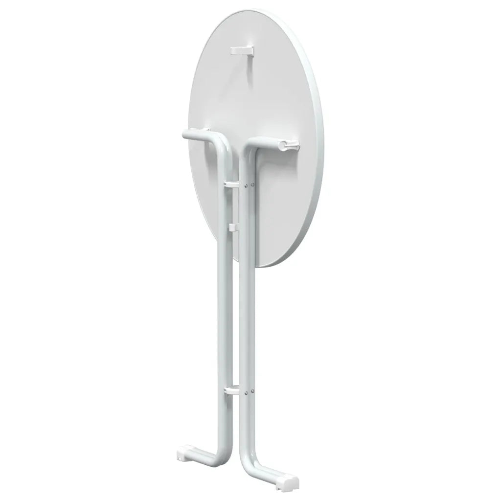 Tavolo da Pranzo Bianco Ã˜80x110 cm Legno Multistrato e Acciaio