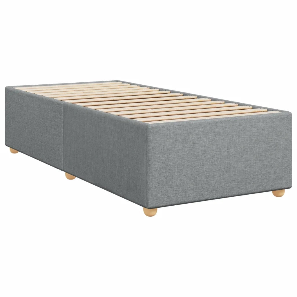 Giroletto a Molle con Materasso Grigio Chiaro100x200 cm Tessuto