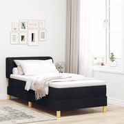 Letto Box Spring con Materasso  Nero 90x200 cm Tessuto