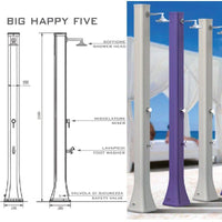 Doccia Solare In Polietilene Big Happy Five 40 Litri Con Lavapiedi Colore Blu Cv-F620/5003