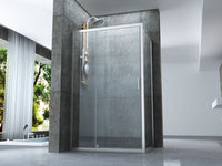 Box doccia Cristallo 6 mm 2 lati - Fisso piu' porta semi battente Trasparente - Misura: 90 x 110 x H190 cm 