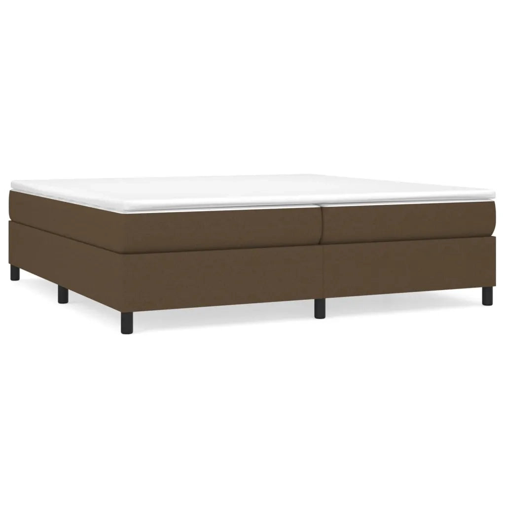 Struttura Letto a Rete a Molle-Giroletto Marrone Scuro 200x200 cm in Tessuto 718730