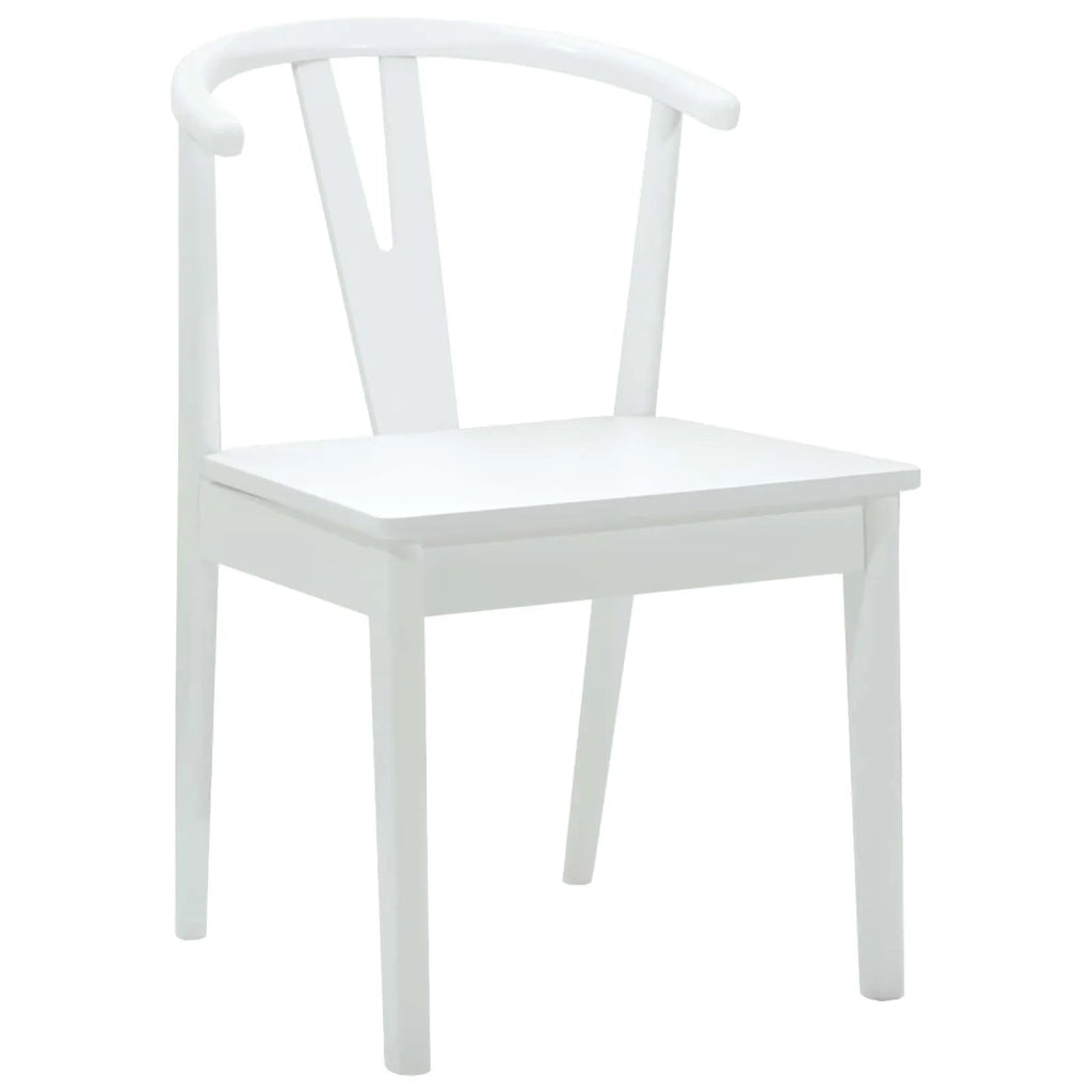 Sedia da pranzo 2 pcs Bianco e Bianco Legno di gomma solido