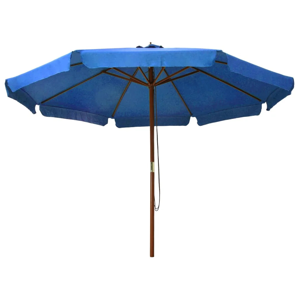 Ombrellone con palo in legno 330 cm blu 02_0008121