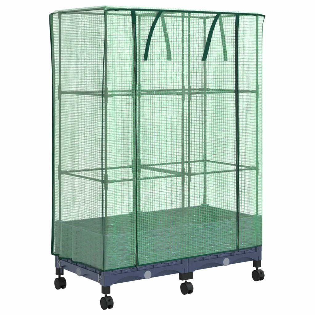Vaso da Giardino con Copertura per Serra e Ruote 2 pz PP 3422976