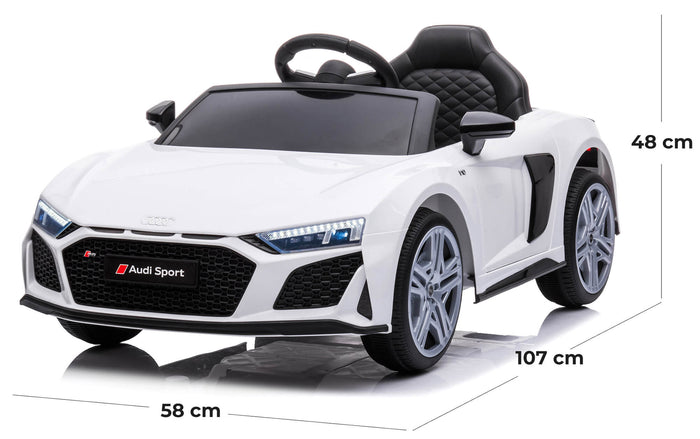 Macchina Elettrica per Bambini 12V con Licenza Audi R8 Sport Bianca